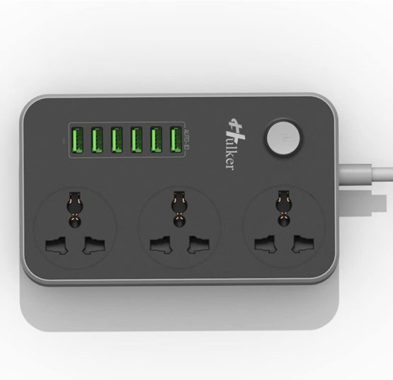 Hulker Extension Lead with USB Ports 3 Way Outlets 6 USB Ports Surge Protection Power Strip UK Power Socket with Bold Extension Cord with Fuse and Shutter Power Strips Universal Socket - Image 2