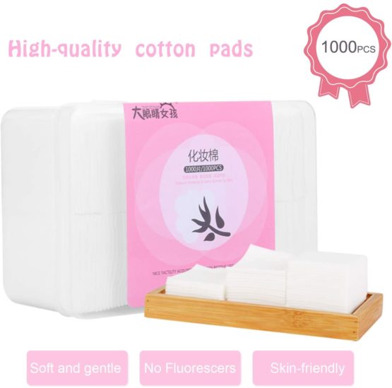 GothicBride Cotton Pads Makeup Remover Pads 1000PCS Natural Premium Non-woven Square Cosmetic Cotton Pads Makeup Facial Soft Cut Cotton