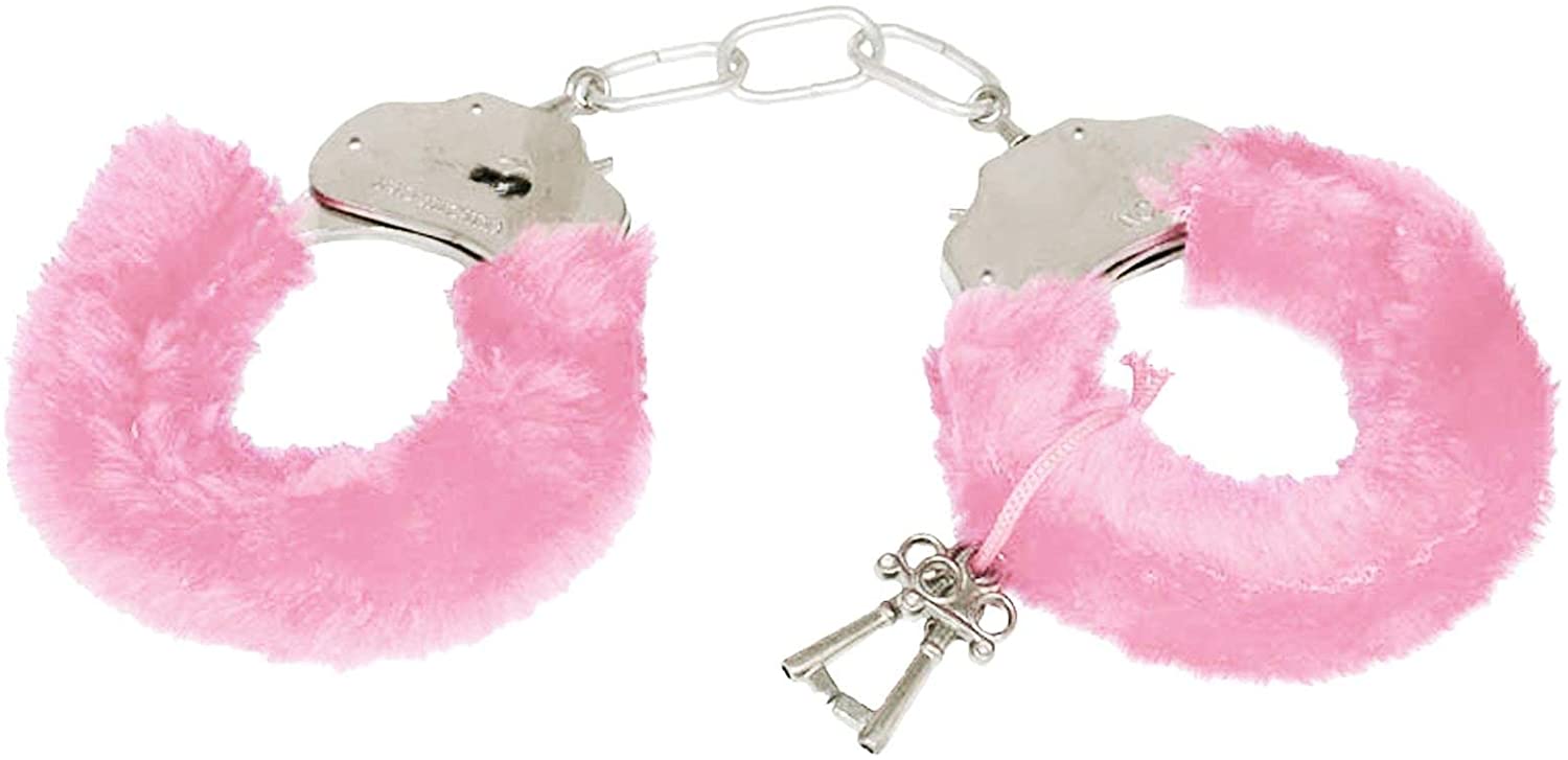 Pink Handcuffs with 2 Keys Police Cosplay Girls Hen Night Out Bridal Bachelorette Ball Party Games Fancy Dress Accessories Fun Gifts - Image 3