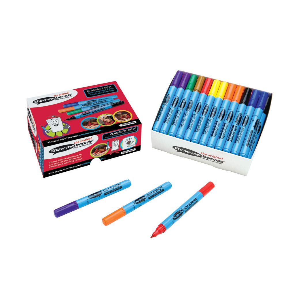 SHOW-ME - Whiteboard Markers, Assorted, 1 count (Pack of 50)