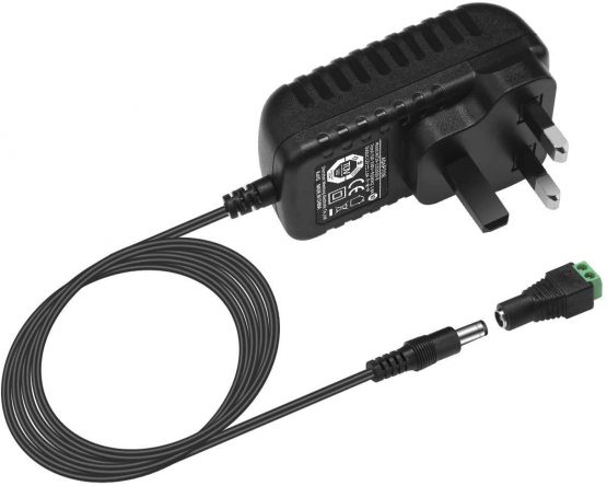 LE 12V 2A Power Supply for LED Strip Lights, AC 100-240V Mains to DC 12V Converter Adapter Driver Transformer, 24W UK Plug with 1.2M Cable, 5.5mm x 2.1mm Jack, GS TUV Approved