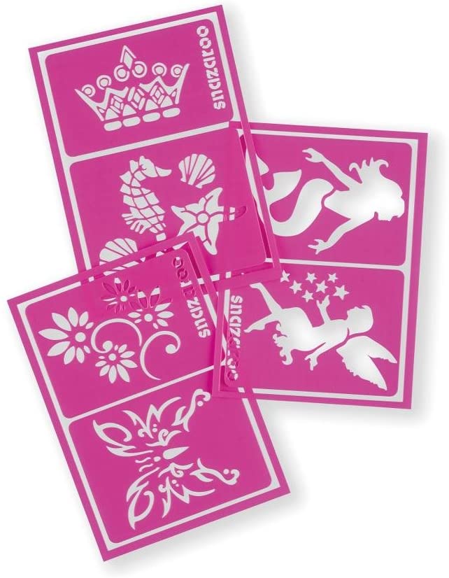 Snazaroo Re-usable Face Paint Fantasy Stencils, Pink, 6 Pcs, Unit - Image 2