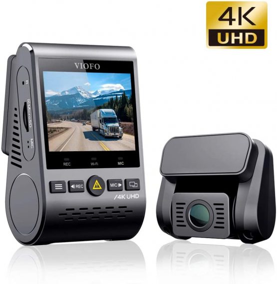 VIOFO 4K Dual Dash Cam A129 Pro Duo 3840 * 2160P Ultra HD 4K Dash Camera Sony 8MP Sensor GPS Wi-Fi, Buffered Parking Mode, G-sensor, Motion Detection, WDR, Loop Recording