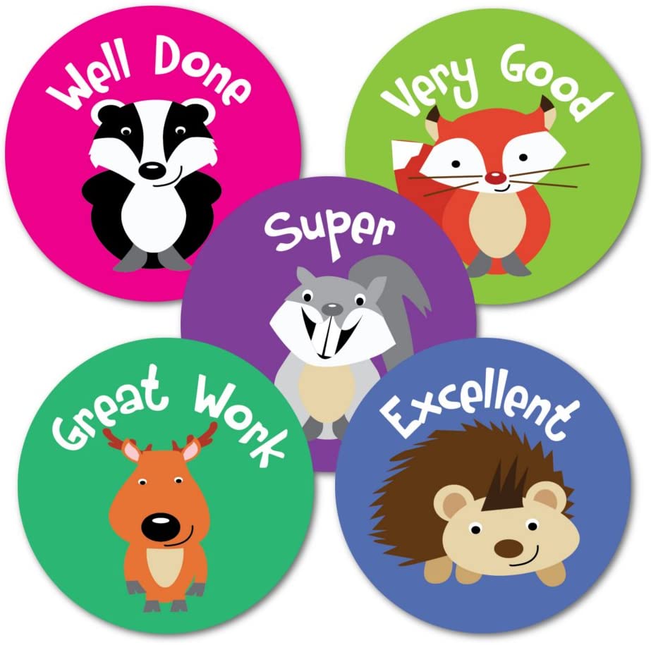 SuperStickers Animals Variety Sticker (Pack of 125 x 28mm Stickers),DMS13614, Multi-coloured