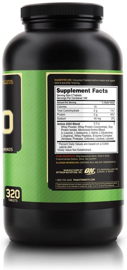 Optimum Nutrition Superior Amino 2222 Capsules, 320 Capsules, Default, 320 count (Pack of 1) - Image 2