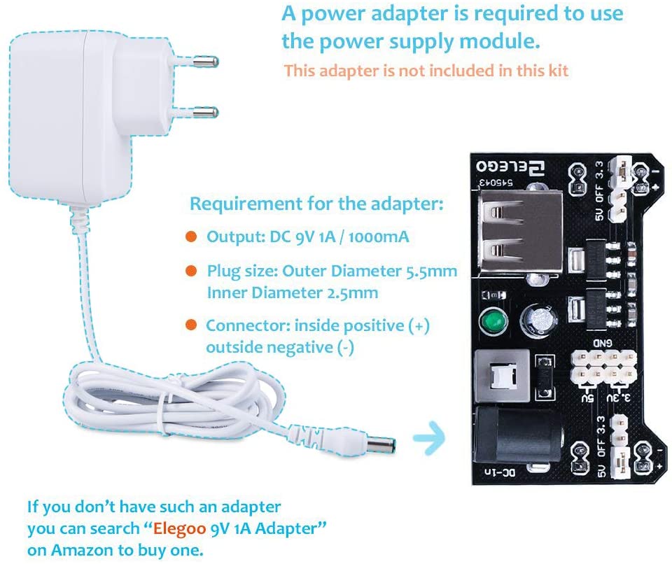 ELEGOO Electronics Fun Kit with Power Supply Module, Jumper Wire, Precision Potentiometer - Image 4