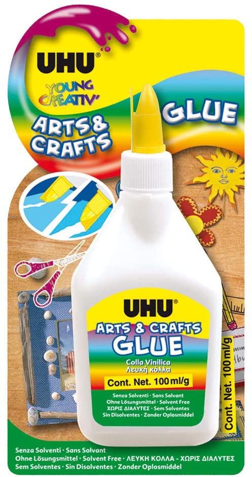 UHU YC ARTS & CRAFTS GLUE 100ML BLISTER, Clear, 100 ml