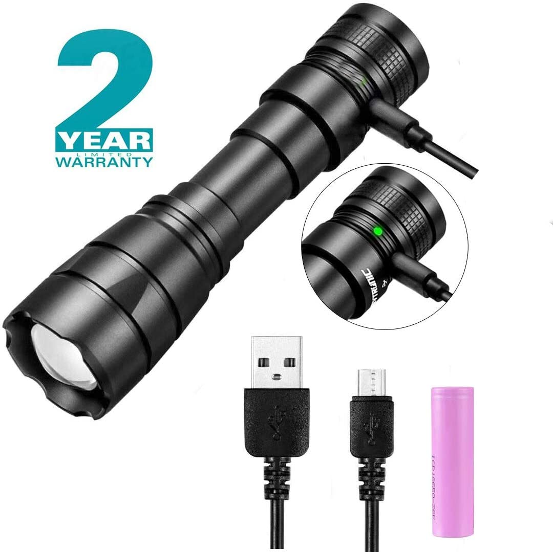 USB Rechargeable LED Torch Flashlight Rokkes Super Bright 1200 Lumen