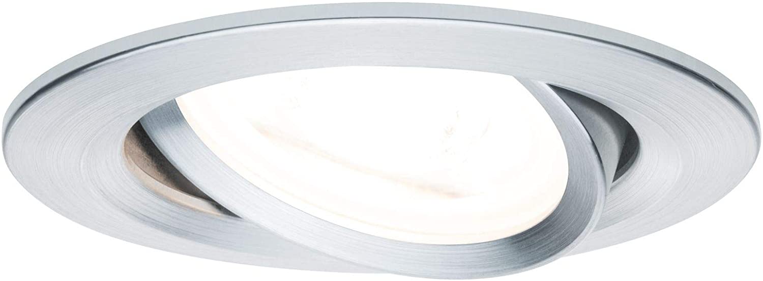Paulmann 93640 Nova Recessed Spotlight Round Aluminium Without Bulb Max. 35 W GU10 Recessed Ceiling Spotlight Recessed Light Aluminium Twisted