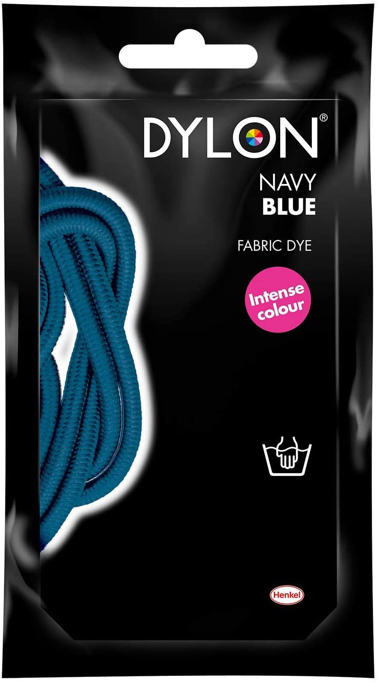 DYLON Hand Dye, Fabric Dye Sachet for Clothes Soft Furnishings and Projects, 50 g - Navy Blue, 50 g (Pack of 1)