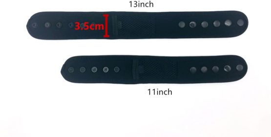 CAREOR Adjustable Arm&Ankle Running Band Wristband Band with Buckle and Mesh Pouch For Garmin & ONE/Flex 2/ALTA/ALTA HR Fitness Tracker Wristband (Black-11-13'') - Image 2