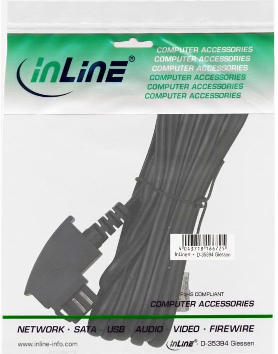 InLine® Connection Cable TAE-N to RJ11 (6P4C) black Black 1 m - Image 2