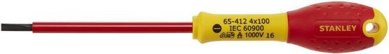 Stanley Fat Max Screwdriver Insulated Slotted 4X100Mm-Red And Yellow