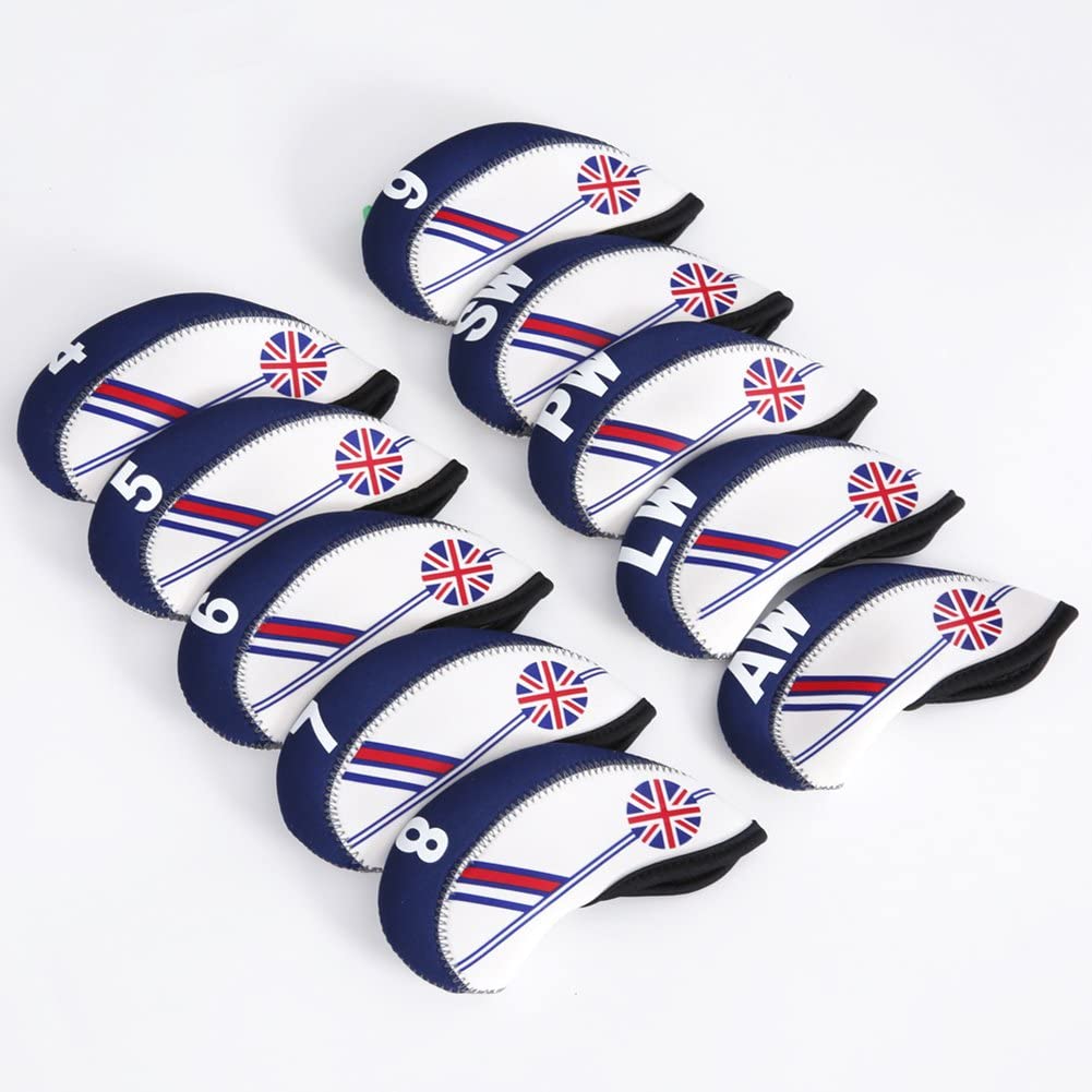FLTRADE GOLF 10pcs UK Flag Patterned Neoprene Golf Club Iron Head covers cover set Headcovers Protect Case - Image 3