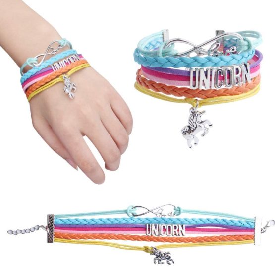 Standie 15PCS Drawstring Backpack for Unicorn Gift for Girls Include Makeup Bag Bracelet Necklace Set Hair Ties for Unicorn Party Favors (Pink) - Image 2