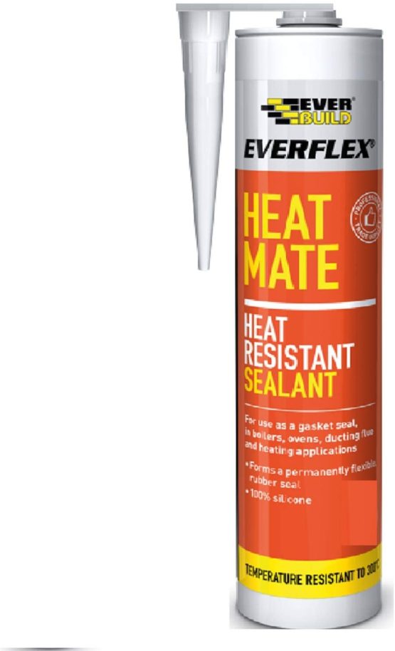 Everbuild Heat Mate High Performance Heat Resistant Silicone Sealant, Black, 295 ml
