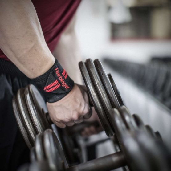 Harbinger Unisex's Redline Weightlifting Line Weight Lifting Wrap, Wrist Stability & Support, Strength Training Equipment, Red/Black, 18"/45cm, Pack of 2, X-Large - Image 3