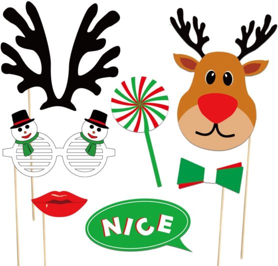 KUUQA 39 Pcs Christmas Photo Booth Props Kit Merry Chiristmas Party Decoration Supplies - Image 3