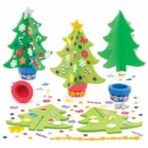Baker Ross AR802 Felt Christmas Tree Craft Kits for Kids This Festive Season (Pack of 4), Assorted
