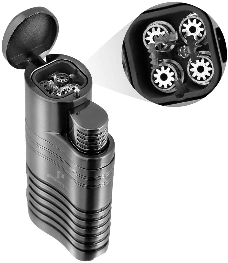 PIPITA Cigar Triple Jet Flame Lighter, Windproof Cigar Lighter Refillable Butane Gas Torch Pocket Lighter for BBQ Camping - Image 3