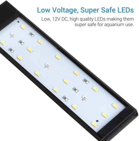 NICREW Fish Tank Clip on Light, Clamp Aquarium Light with White and Blue LEDs, 420LM, 7W - Image 4