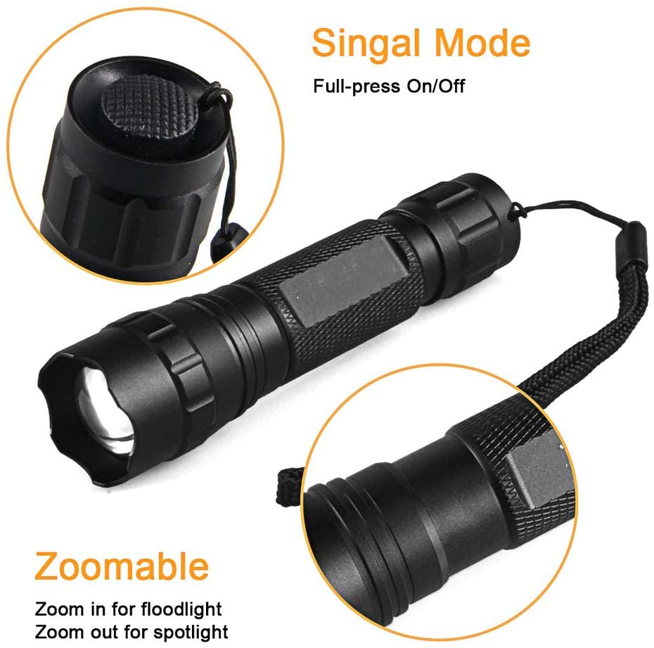 850nm IR Torch Infrared Light Night Vision Flashlight Torches Zoomable ...