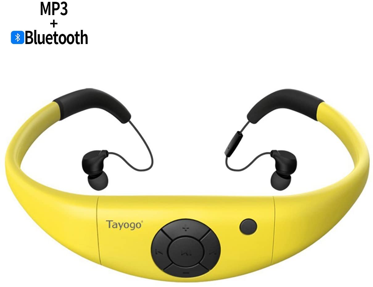 Tayogo Waterproof MP3 player bluetooth swimming Headphones, bluetooth