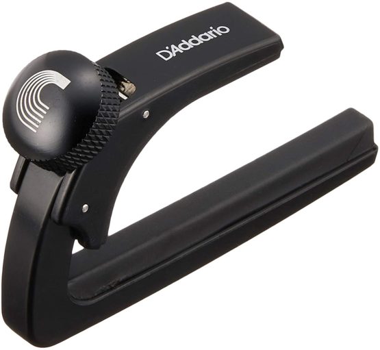 D’Addario Guitar Capo – NS Lite Classical - Ultralight for 6 String Classical Acoustic Guitars with Nylon Strings - Micrometer Tension Adjustment - Black