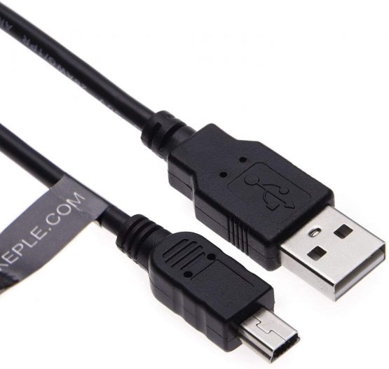 Mini USB Cable 5m Charger Compatible with Garmin Nuvi 42/52 / 52LM / 54LM / 55LM / 57LM / 67LM / 68LM / 860, Garmin GPS Edge 200, 500, 510, 605, 705, 800, 810 | Sat Nav GPS in Car Charging Lead