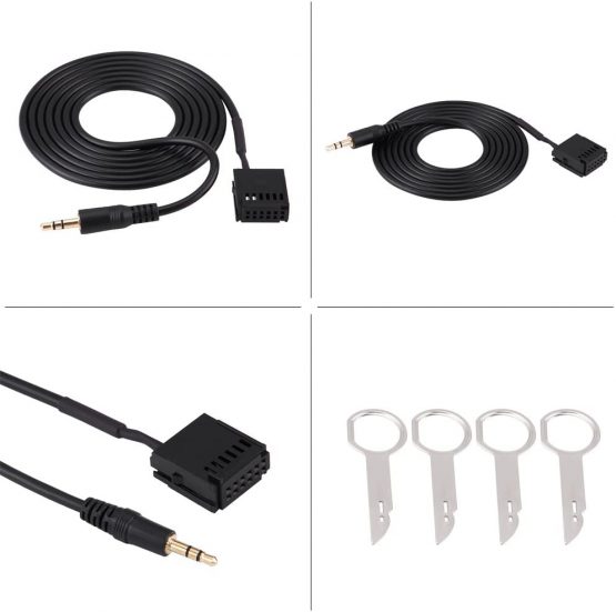 AUX Cable/Car Audio AUX Auxiliary Cable Adapter for 6000CD Mondeo Fiesta with CD Removal Tool Keys - Image 2