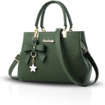NICOLE & DORIS Women's Handbag PU Leather Shoulder Bag Travel Top Handle Bag Fashion Crossbody Bag with Bowknot Pendant