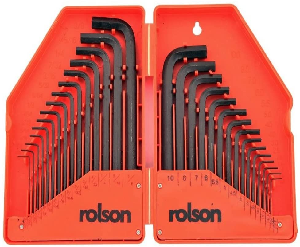 Rolson 40345 30 pc MM/IMP Hex Key Set, Multi, 30 Pieces