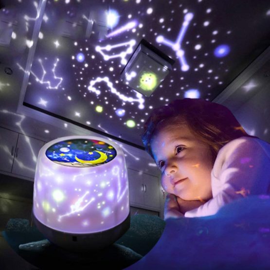 Kids Night Light Projector - Star Light Projector with USB Cable, 360 Degree Rotation Kids Star Projector Lamp Bedroom Star Projector Night Light Best Gifts for Kids - 7 Sets of Film - Image 3