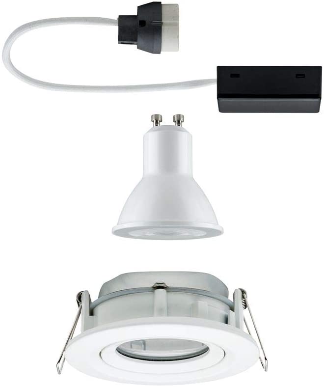 Paulmann 92897 Premium Recessed Light Set Name IP65 swiveling LED 1x7W 230V GU10 51mm White m/alu zinc, Matt White, 9,3 x 9,3 x 9 cm - Image 4