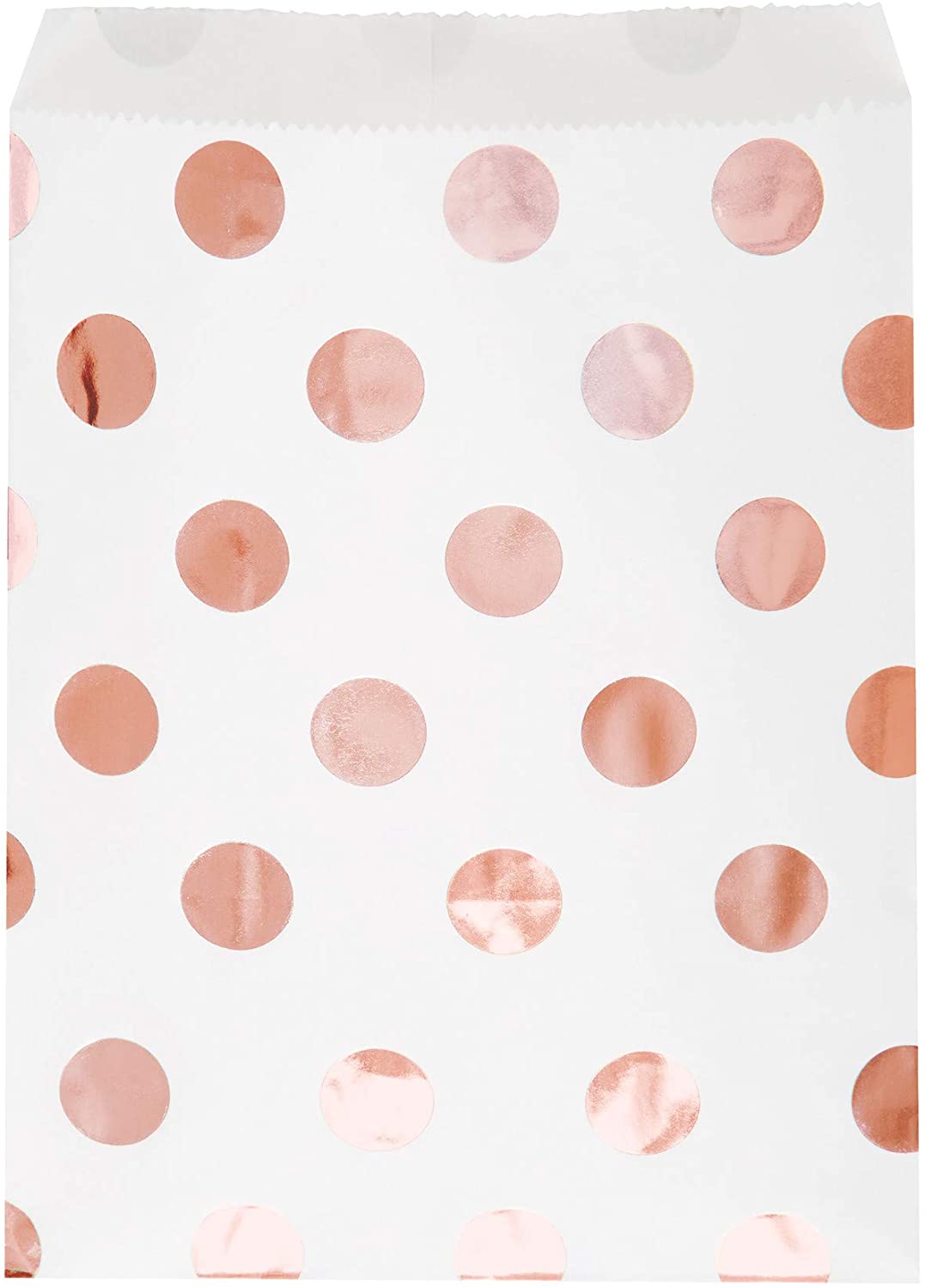 Elegant Rose Gold Dots Treat Bags - Elegant & Unique Party Favor Pouches - Perfect for Parties & Events - 8ct