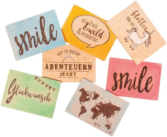 Rayher 62876505 Value Pack of 26 Plain Wooden Postcards to Decorate with Address Panel on the Back, Rectangle Wood Board for Crafts, 14.8 x 10.5 x 0.3cm - Image 4