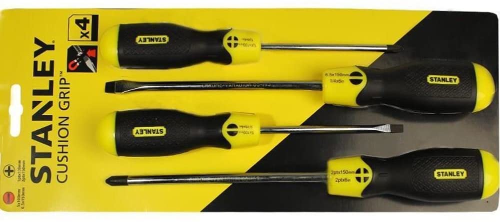 STANLEY 4 Piece Cushion Grip Screwdriver Set, Flared/Phillips,Multicolor,0-65-013 - Image 3