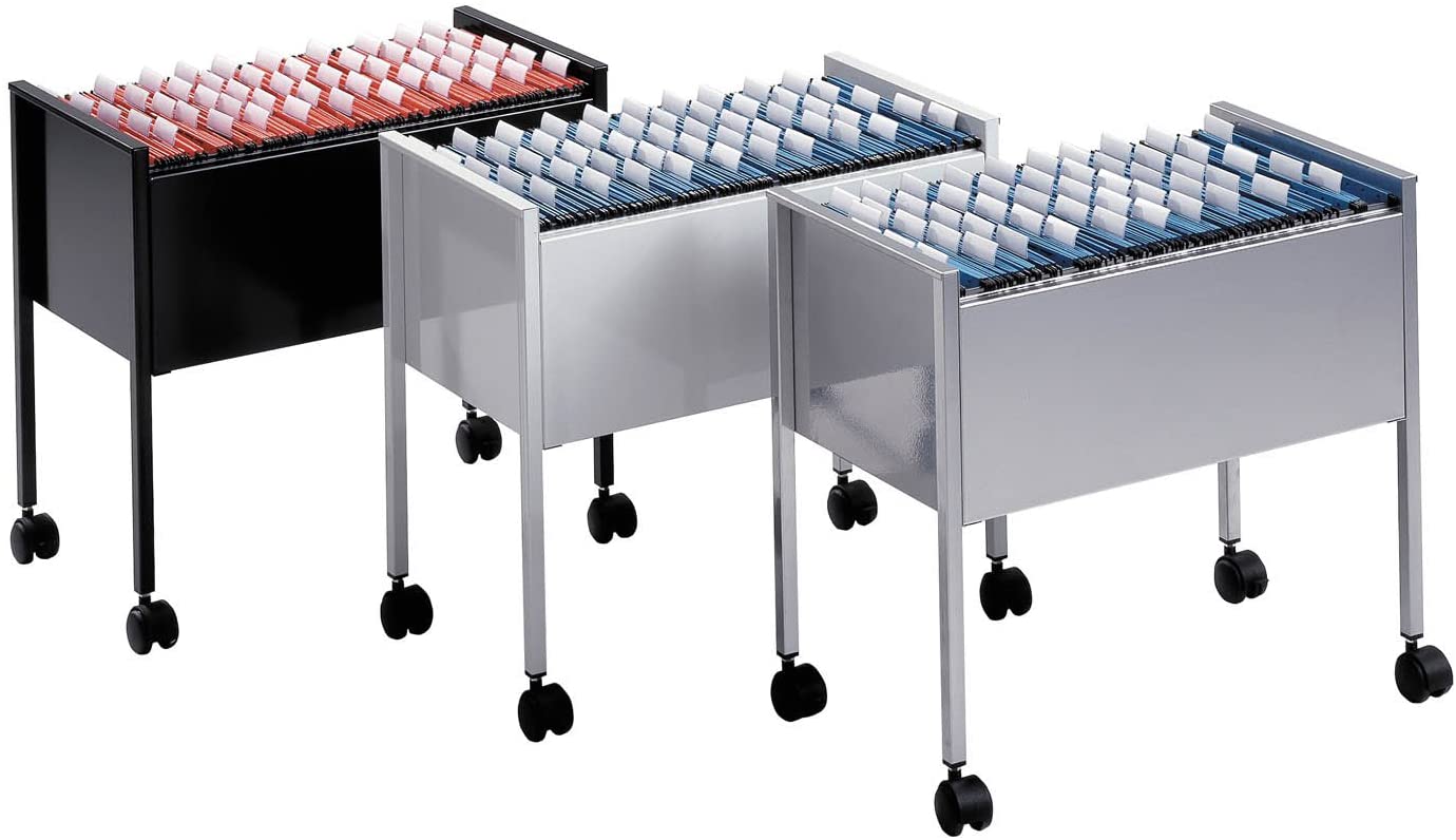 Durable ECO Suspension File Trolley, for 80 A4 Suspension Files, Made of Strong Steel, Silver Colour - Image 4