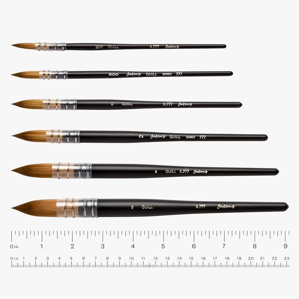 Jackson's : Icon : Synthetic Sable : Watercolour Brush : Quill : No.4, Orange, Brown - Image 3
