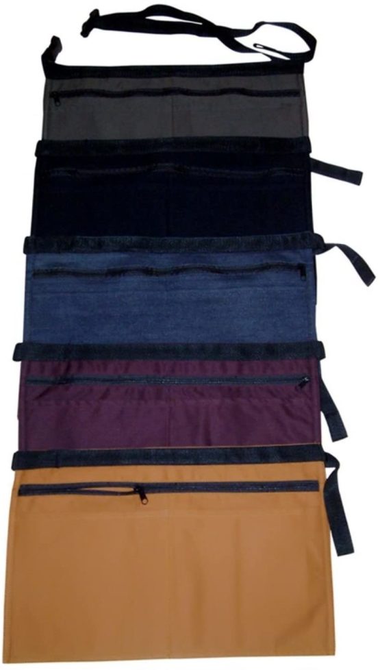 Coloured Denim 4 Pocket Market Trader Money Belt - Black