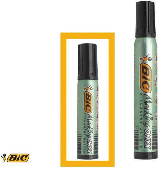 BIC Onyx Marker Chisel 1481 3.5mm - 5.5mm Box of 12 - Black - Image 3