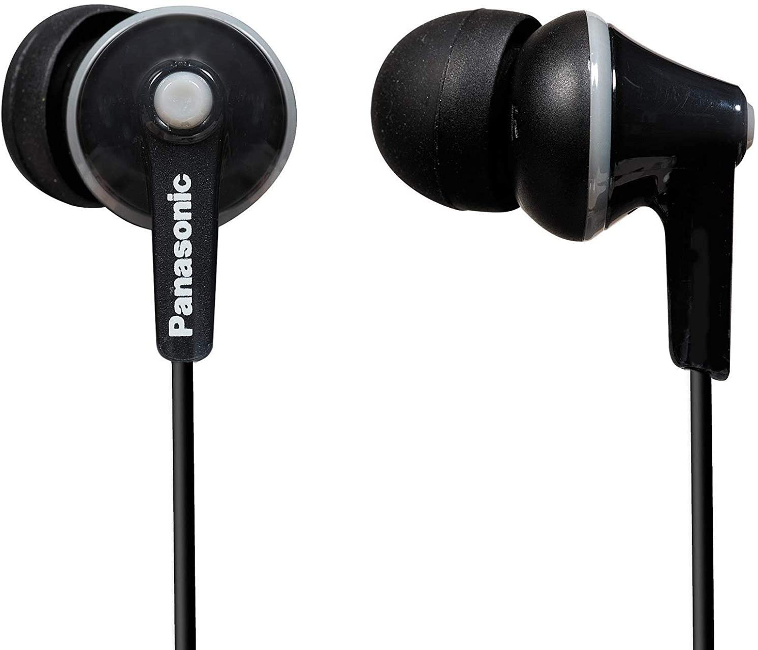 Panasonic RP-HJE125-K, 3.5mm ErgoFit Wired Earbuds, Noise Isolating In-Ear Stereo Earphones, Dynamic Clear Sound