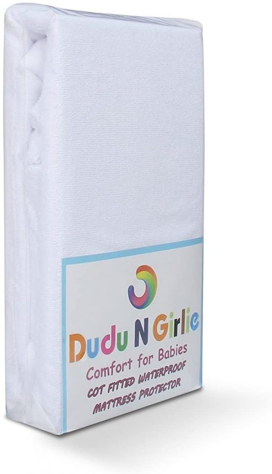Dudu N Girlie Terry Cotton Cot Mattress Protector, 60 cm x 120 cm - Image 2
