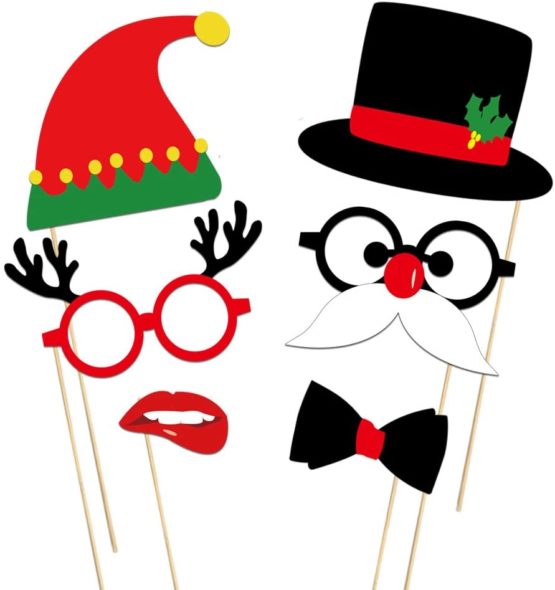 KUUQA 39 Pcs Christmas Photo Booth Props Kit Merry Chiristmas Party Decoration Supplies - Image 2