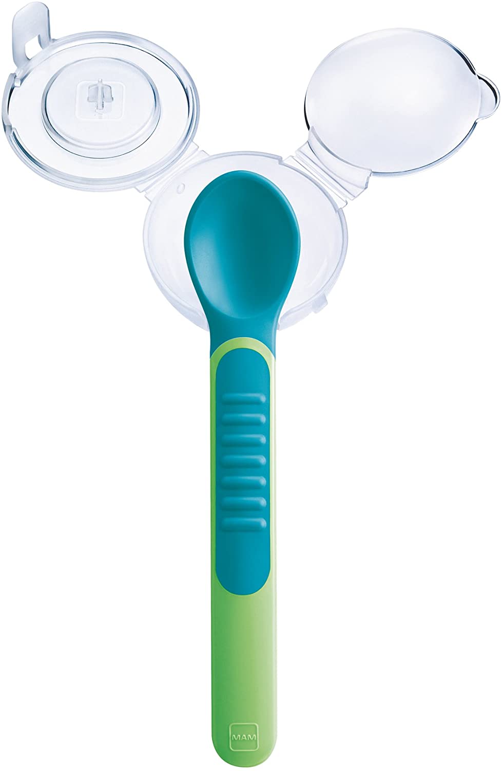 MAM Babyartikel 67076320 Heat Sensitive Feeding Spoons & Cover, Neutral, Green, 2 Stück (1er Pack) - Image 3