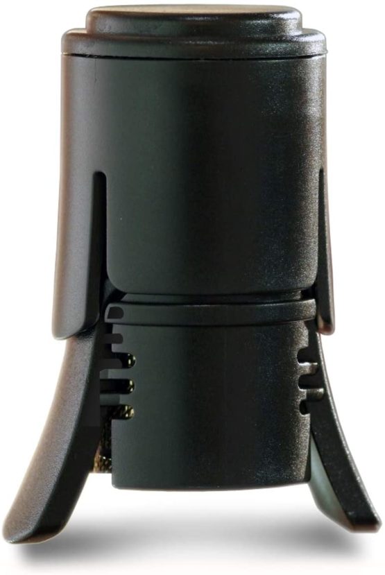 Le Creuset Air-Tight Champagne And Sparkling Wine Stopper, Fizz and Flavour Preserver, Anti-Leak, Model SW106, Black, 59140010007001