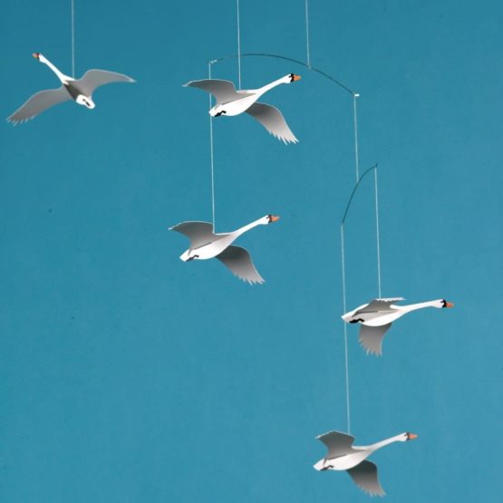 Flensted Mobiles Scandinavian Swan Hanging Mobile - 22 Inches - High Quality Cardboard - Image 2
