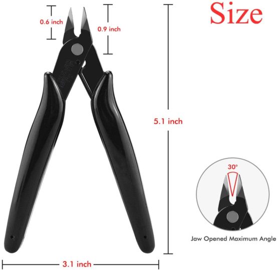 BOENFU Snips Cutter, Mini Wire Cutters, Cable Ties Cutters, Small Side Cutting Plier Diagonal Flush Cutter - Pack of 2 - Image 4