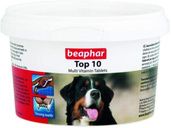 Beaphar Top 10 Vitamin Tablets for Dogs, 180-Count