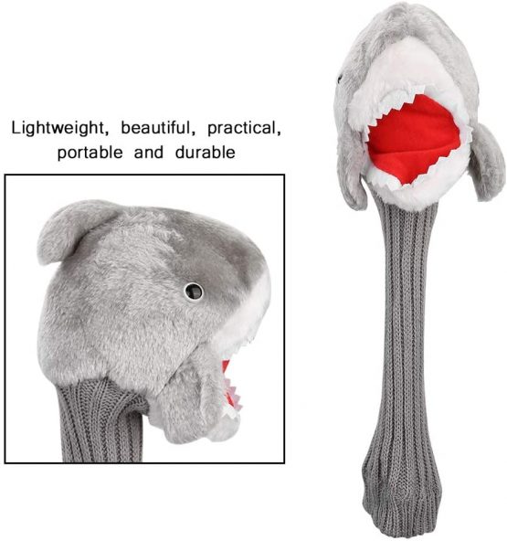 Golf Headcovers, Shark Shape Knit Golf Putter Head Covers Plush Cloth Golf Driver Covers - Image 3